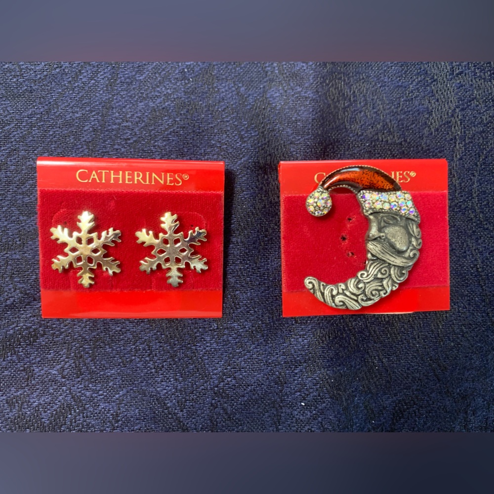 LOT of 2 PCS CATHERINES HOLIDAY JEWELRY